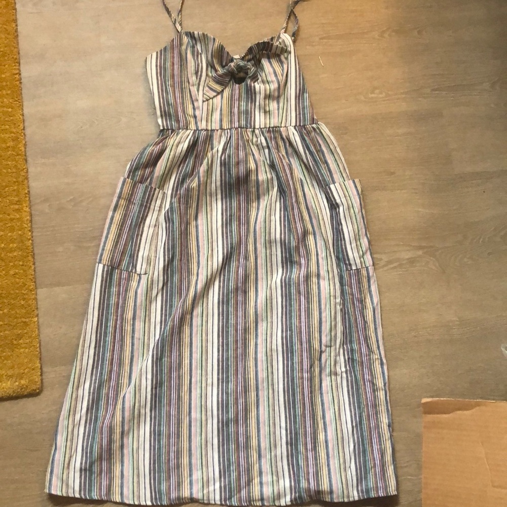 Rainbow striped Francesca Dress